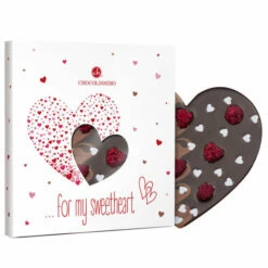 ChocoHerz Mit Himbeeren, Zuckerherzen