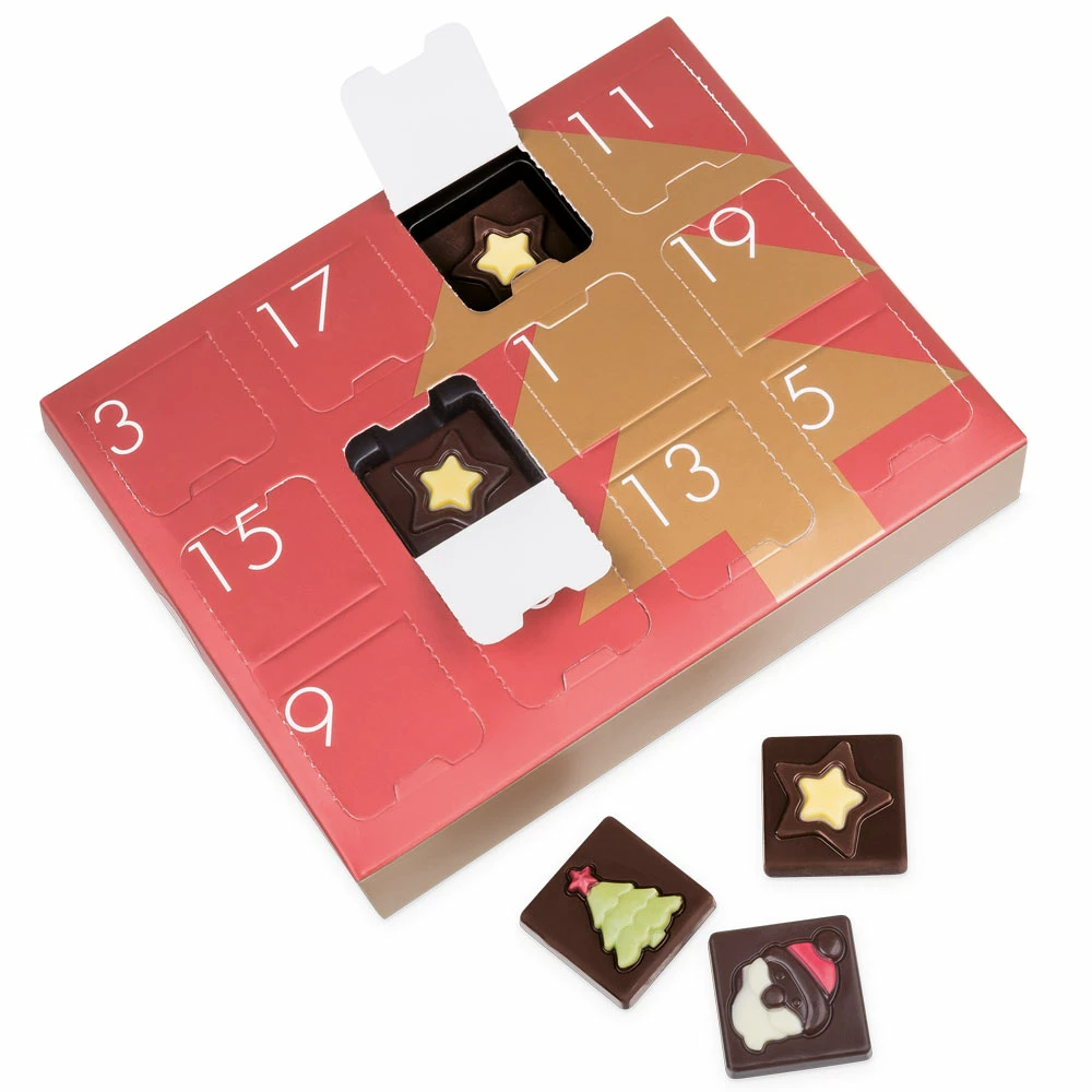 Tisch Adventskalender Tricolor - Zartbitterschokol 4 Tisch Adventskalender Tricolor - Zartbitterschokol – Bild 2